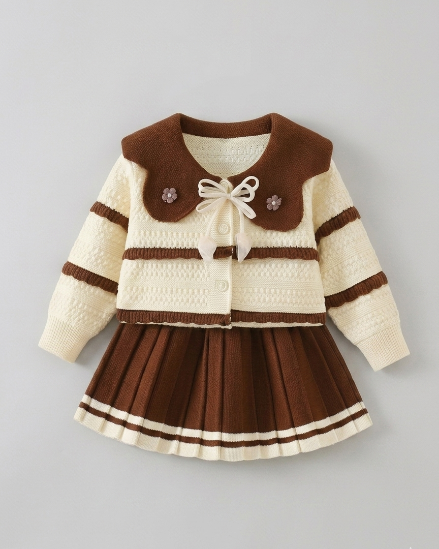 Vestido niña invierno elegante falda plisada manga larga ropa infantil,destacada para looks elegantes y sencillos en España