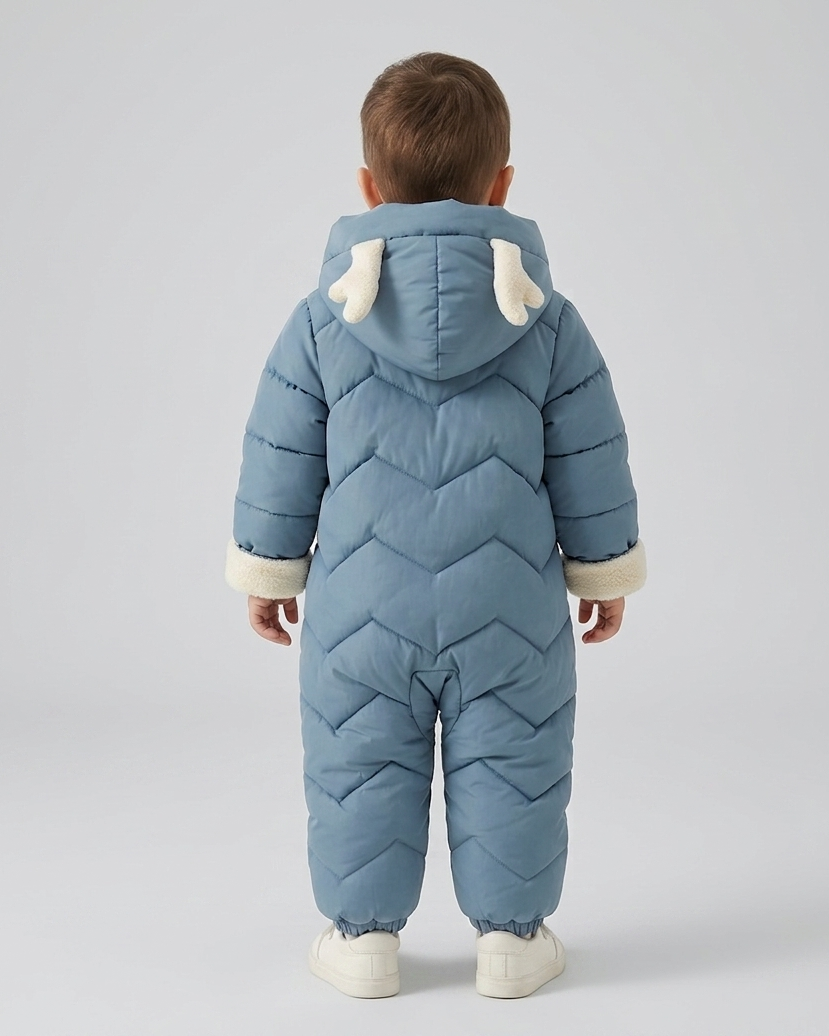Mono bebé invierno con capucha con cuernos de ciervo y bolsillos, ropa bebé invierno cálida y cómoda en España
