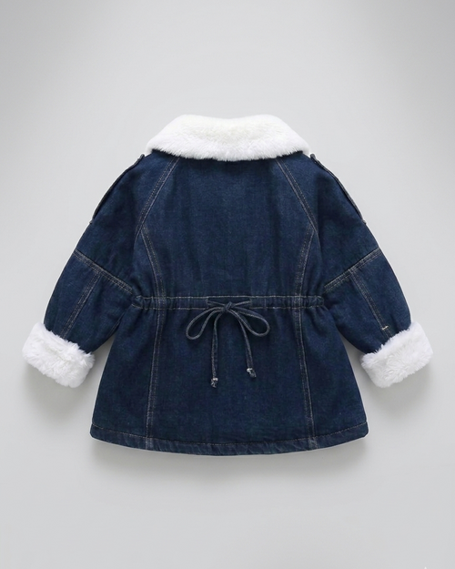Abrigo vaquero niña forrado con pelo cálido para invierno | chaqueta denim infantil en España
