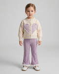conjunto niña invierno 2 piezas con bordado de corazón y tejido cálido