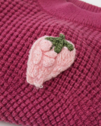 Suéter Infantil de Punto con Fresas 3D Suave, Cálido y Encantador