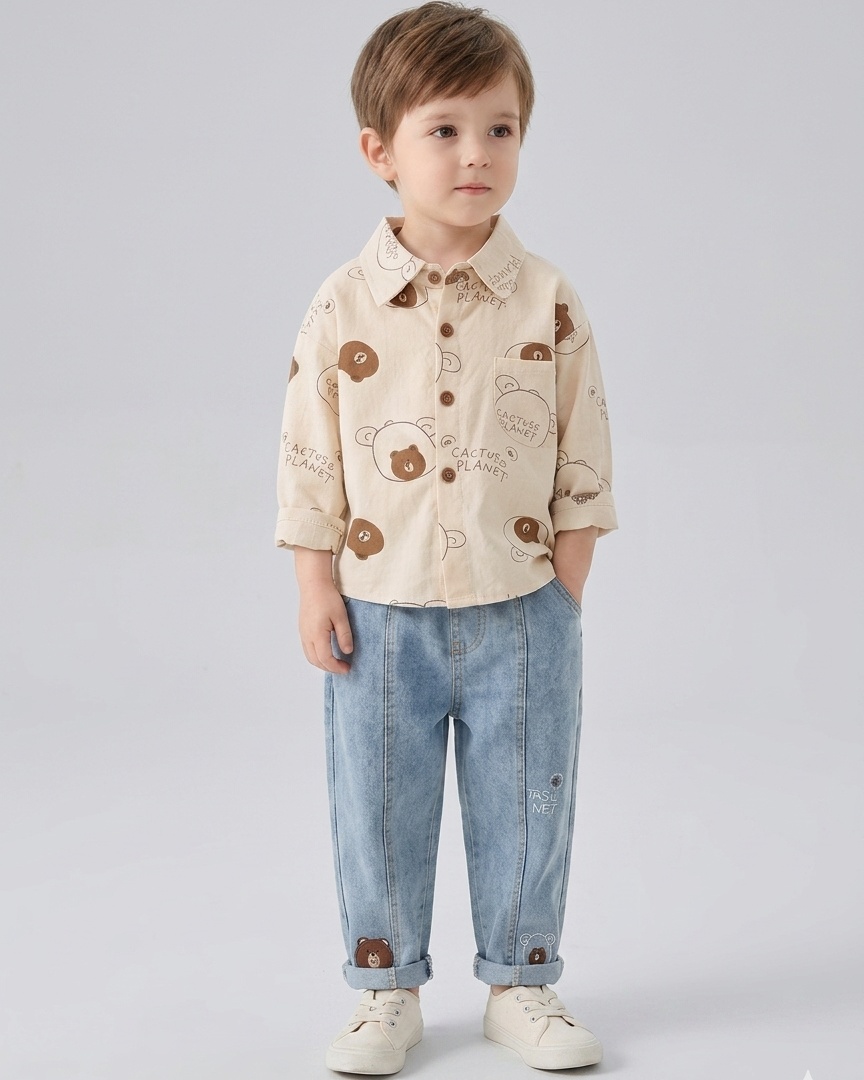 Conjunto niño invierno ropa bebé 2 piezas sudadera manga larga y pantalón vaquero en España