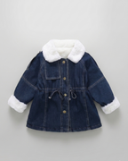 Abrigo vaquero niña forrado con pelo cálido para invierno | chaqueta denim infantil en España