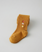 Calcetines niña largos algodón con flores bordadas elegantes
