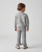 Conjunto niña invierno 2 piezas ropa niña: blusa tejida con flores y pantalón tejido acanalado en España