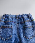 Conjunto niña 2 piezas: blusa tejida con cuello decorado y pantalón vaquero elegante en España
