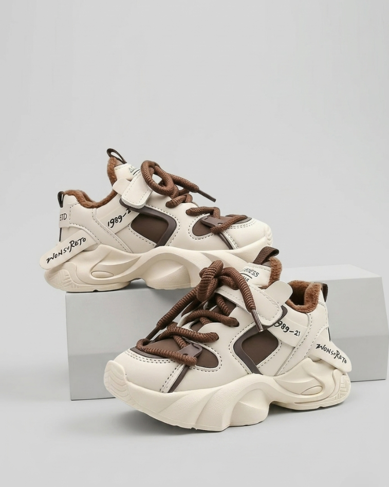Zapatillas deportivas para niños con suela gruesa y forro de peluche para invierno en España