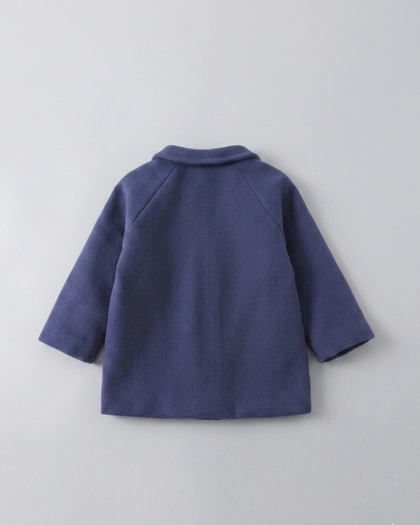 Abrigo de invierno infantil clásico elegante para niño y niña vista completa