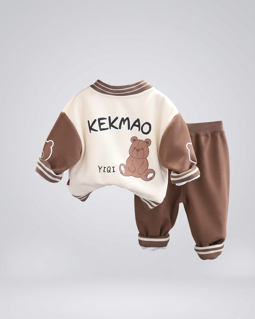 Conjunto niño invierno 3 piezas con chaqueta varsity, camiseta interior y pantalón largo,ropa infantil invierno en España