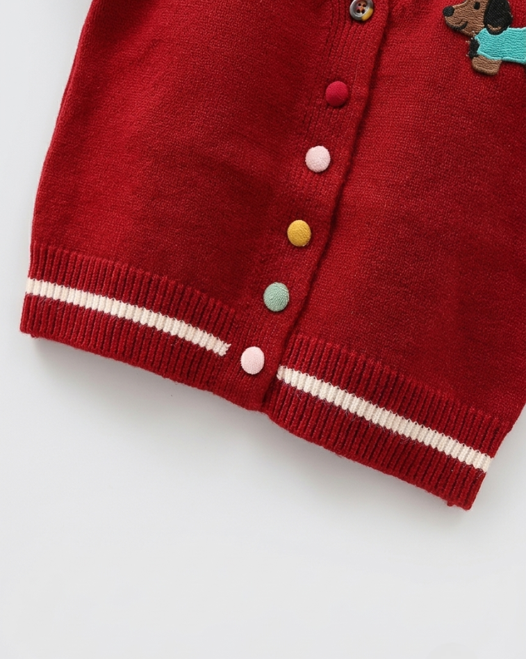 Vestido niña invierno de punto con lazo en el cuello y mangas largas estilo clásico,Ideal para primavera en España