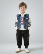 Conjunto niño 3 piezas ropa infantil: chaqueta sin mangas, sudadera Doraemon y pantalón deportivo en España