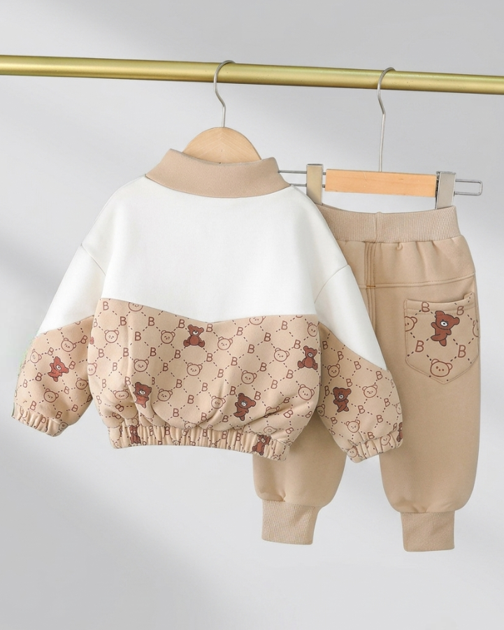 Conjunto Niño Invierno 2 Piezas Lucky Bear Chaqueta y Pantalón Deportivo