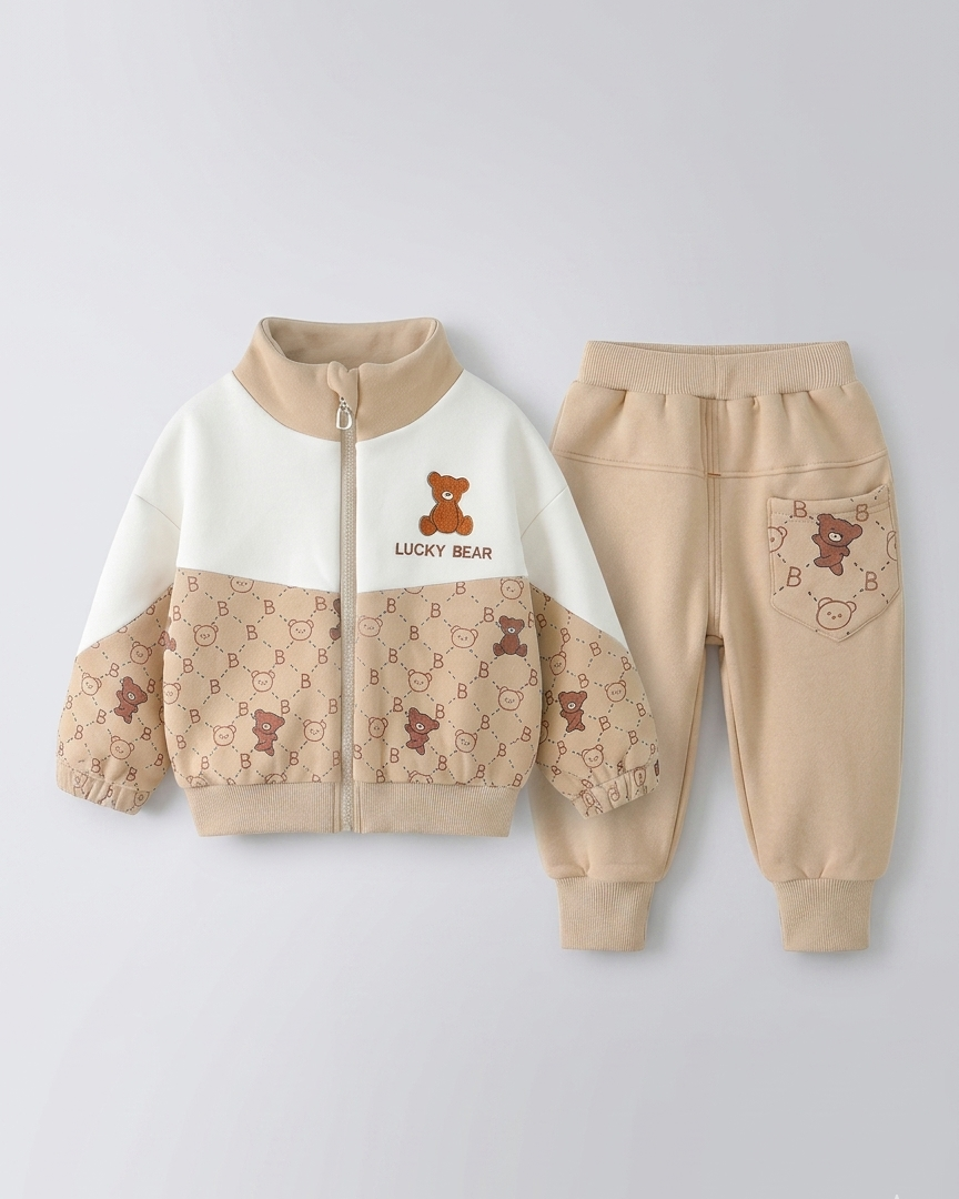 Conjunto de invierno niño 2 piezas chaqueta con cremallera y pantalón deportivo Lucky Bear en España