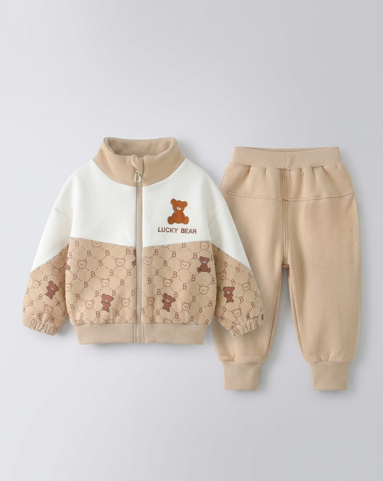 Conjunto de invierno niño 2 piezas chaqueta con cremallera y pantalón deportivo Lucky Bear en España