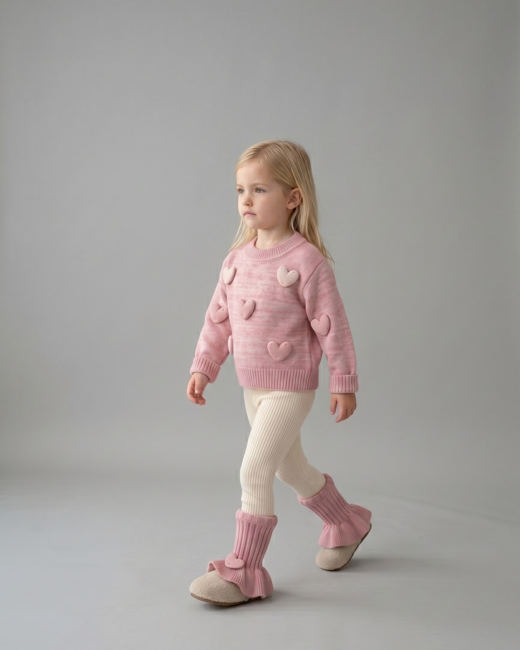 Conjunto niña invierno punto 2 piezas suéter y pantalón con volantes en España