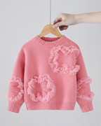 Jersey de Punto para Niña con Elegantes Volantes