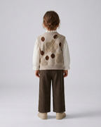 Conjunto niña invierno 3 piezas chaqueta tejida y pantalón de terciopelo con bolso,Ideal para clima otoñal en España