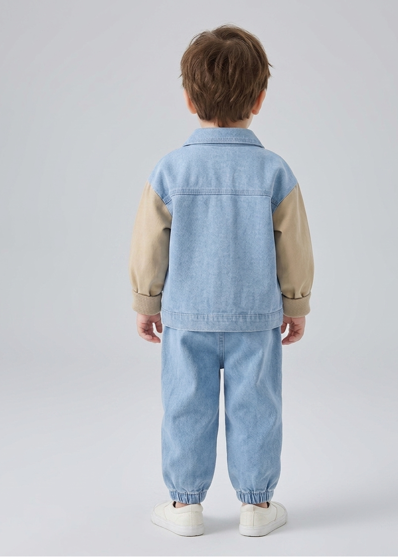 Conjunto niño ropa infantil 3 piezas vaquero moderno con camisa y pantalón , Ideal para primavera en España