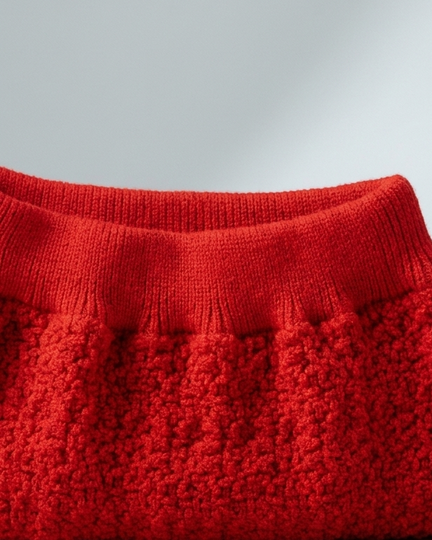 Conjunto niña invierno punto 2 piezas suéter y falda roja elegante ropa infantil,Ideal para clima otoñal en España