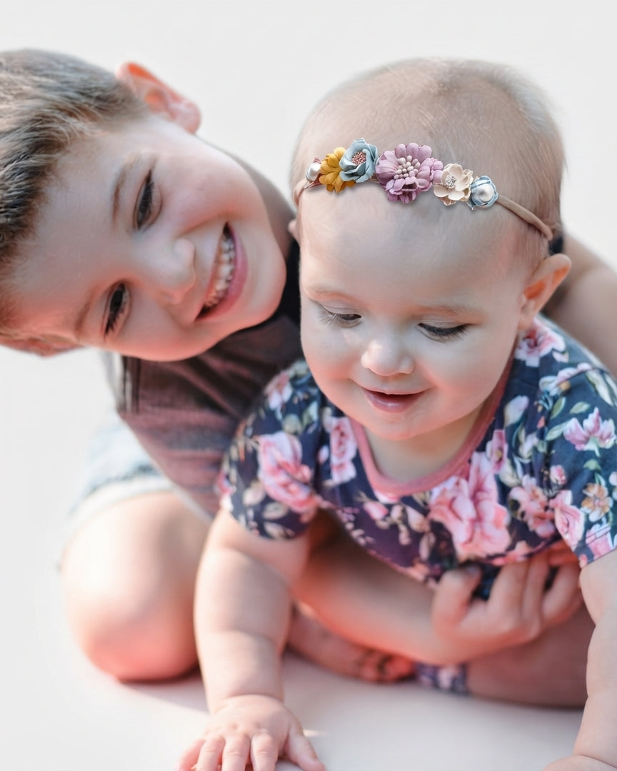 Diademas para el cabello con flores decoradas con perlas