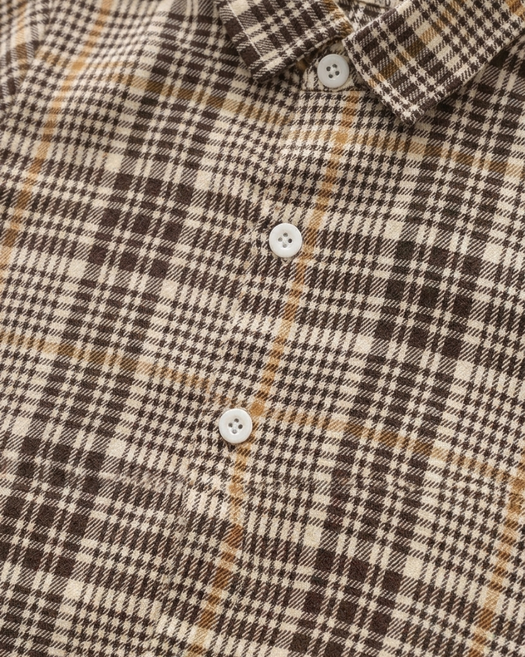 Conjunto bebé 3 piezas ropa bebé niño con cárdigan de oso camisa de cuadros y pantalón beige en España