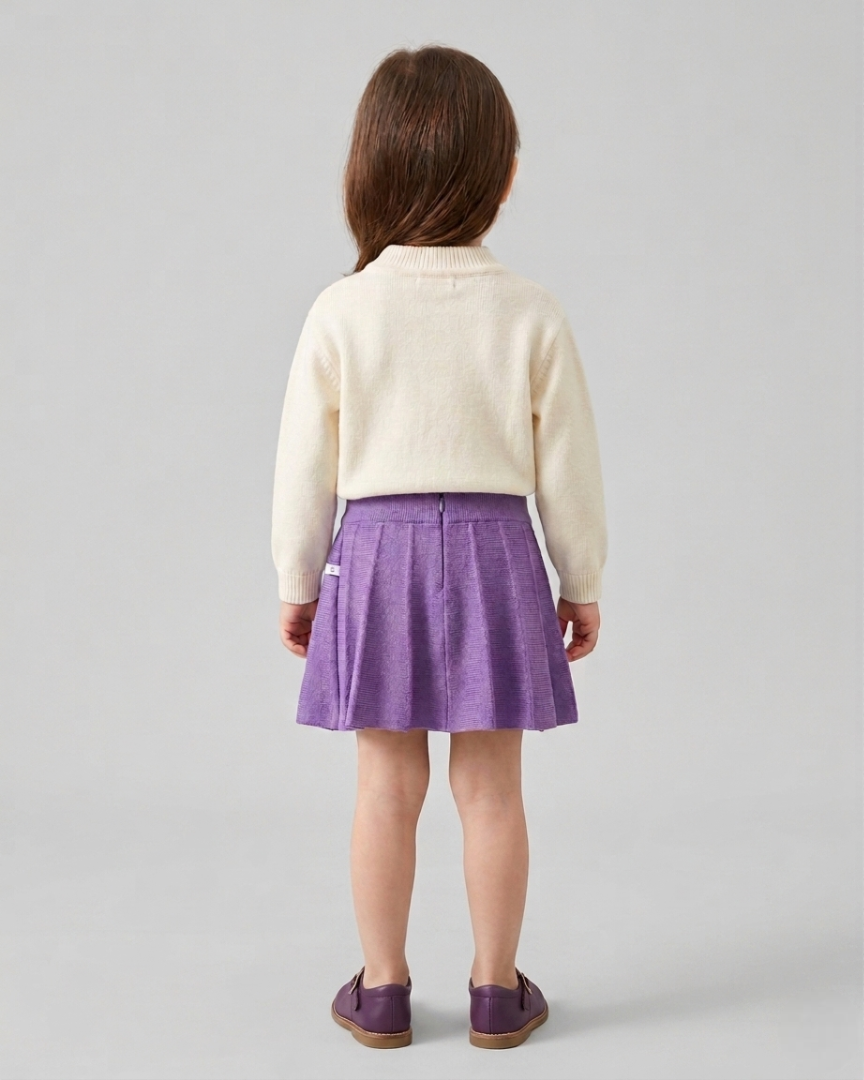 Conjunto niña invierno felpa con bordado de frutas 3D chaqueta y falda en España