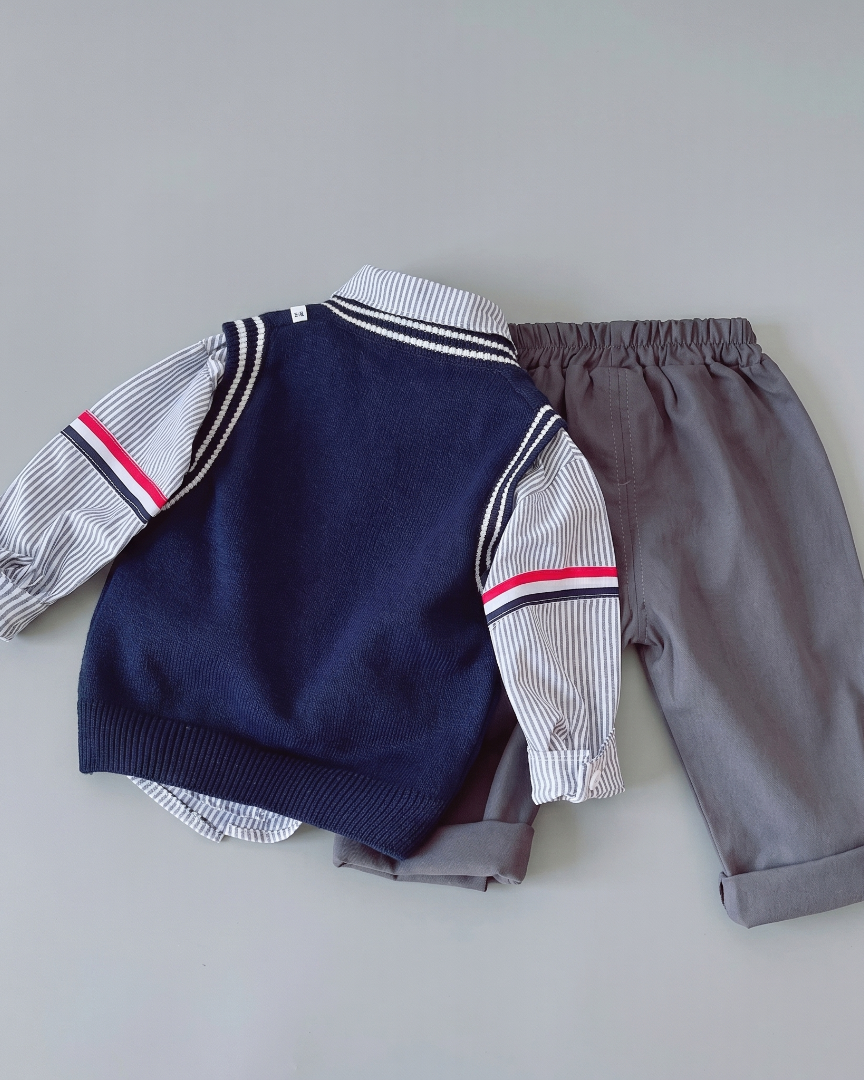 Conjunto niño elegante 3 piezas con chaleco y pantalón elefante en España