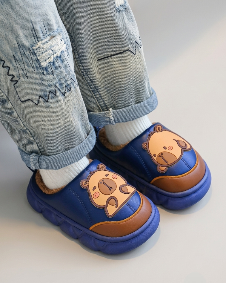 Pantuflas de invierno cálidas con diseño de oso en 3D y suave piel en España