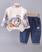 Conjunto bebé 3 piezas ropa bebé invierno: cárdigan de lana, camiseta manga larga y pantalón vaquero para niño  en España