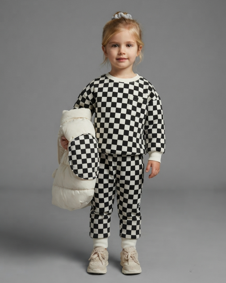 Conjunto Bebé Niño Invierno 3 Piezas  Chaqueta Acolchada, Suéter y Pantalón
