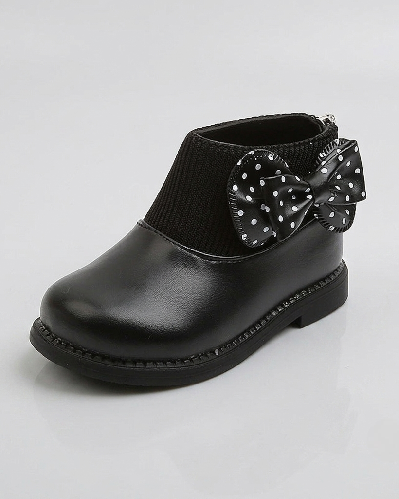 Zapato elegante para niñas con diseño moderno y lazo lateral con lunares en España