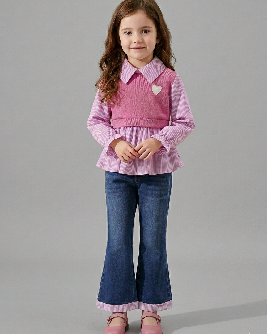 Conjunto niña elegante moderno 2 piezas ropa niña con blusa y pantalón en España