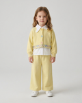 Conjunto niña 3 piezas ropa infantil con suéter bordado floral y camisa blanca,Ideal para primavera y para clima otoña en España