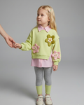 Conjunto Niña Flores 3D 3 Piezas Infantil Elegante