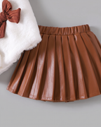 Conjunto Niña Cuero Sintético Invierno Elegante