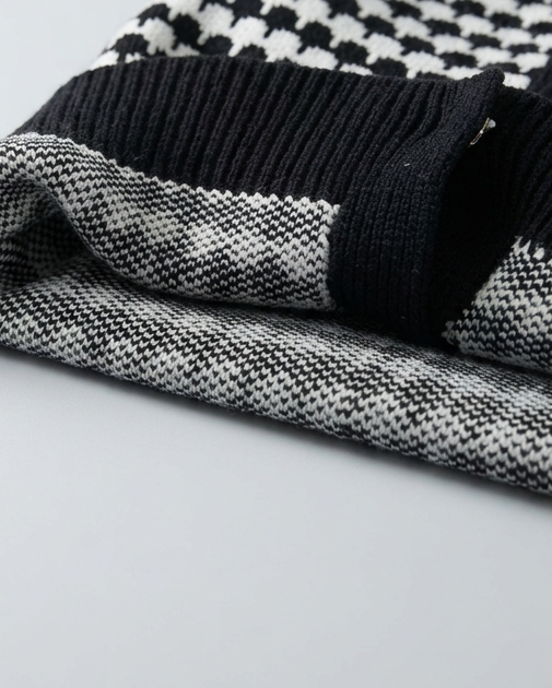 Conjunto niña invierno elegante ropa infantil: chaqueta tejida houndstooth y pantalón en España