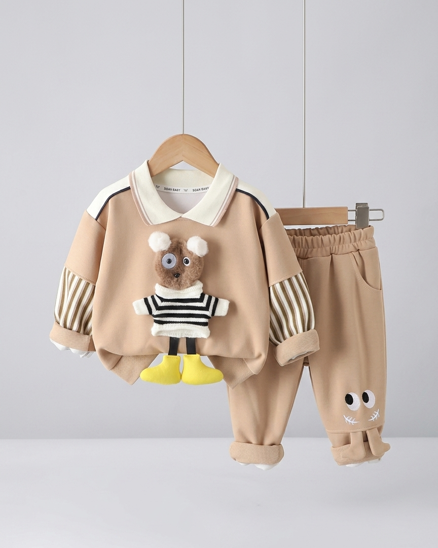 Conjunto bebé invierno sudadera cálida y pantalón cómodo con cintura elástica en España