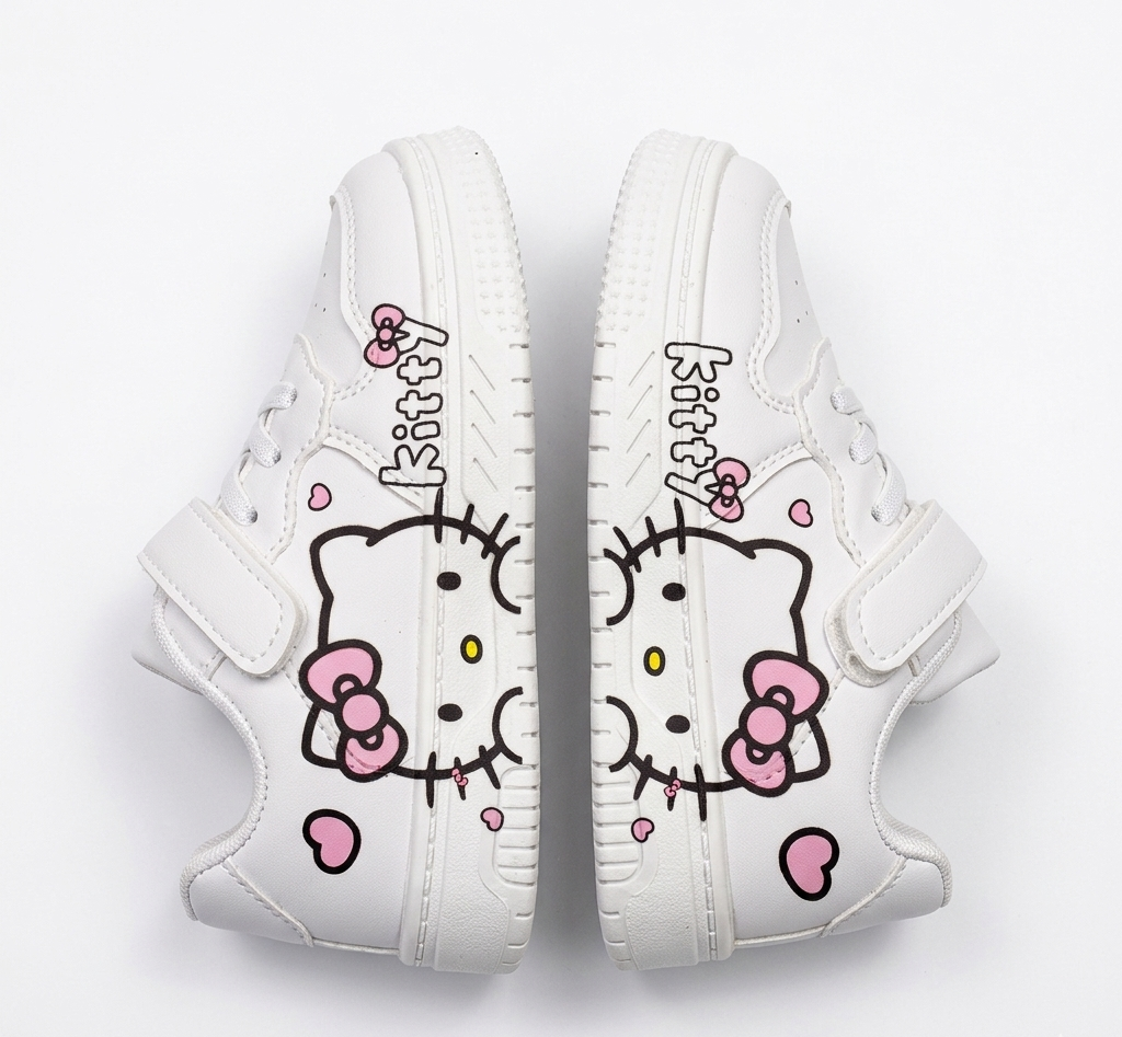 Zapato infantil blanco con diseño de dibujos animados. en España