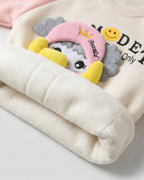 Conjunto niña invierno 2 piezas con sudadera con capucha y pantalón con forro de peluche | ropa bebé niña en España