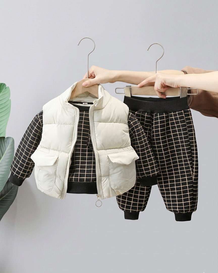 Conjunto bebé invierno 3 piezas niño (chaqueta acolchada, suéter y pantalón) en España