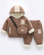 Conjunto bebé niño invierno 3 piezas: chaqueta, pantalón y bolso de oso , perfecto para los niños en España
