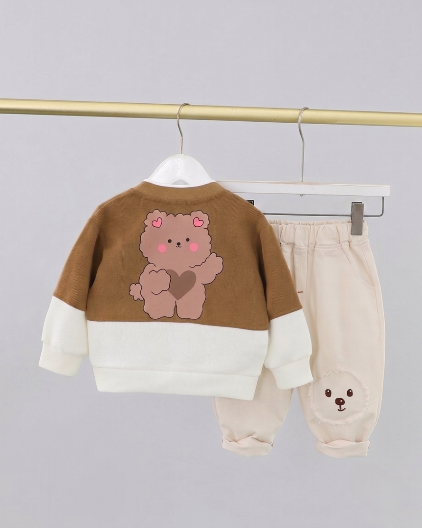 Conjunto bebé 3 piezas ropa infantil con diseño elegante de osito para niño y niña en España