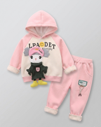 Conjunto niña invierno 2 piezas con sudadera con capucha y pantalón con forro de peluche | ropa bebé niña en España