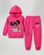 Conjunto niña 2 piezas sudadera con capucha y pantalón deportivo a juego para ropa niña en España