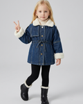 Abrigo Vaquero Niña Invierno Chaqueta Denim Forrada Pelo