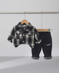 Conjunto Bebé Niño 3 Piezas  Camisa Tartán y Vaquero