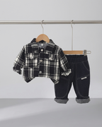 Conjunto Bebé Niño 3 Piezas  Camisa Tartán y Vaquero