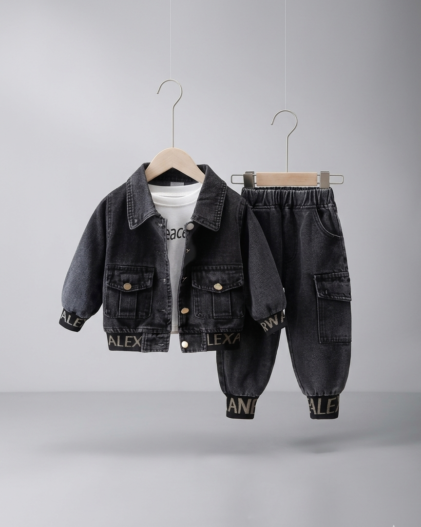 Conjunto infantil denim 3 piezas (chaqueta vaquera, camiseta interior y pantalón vaquero)  ropa infantil niño  en España