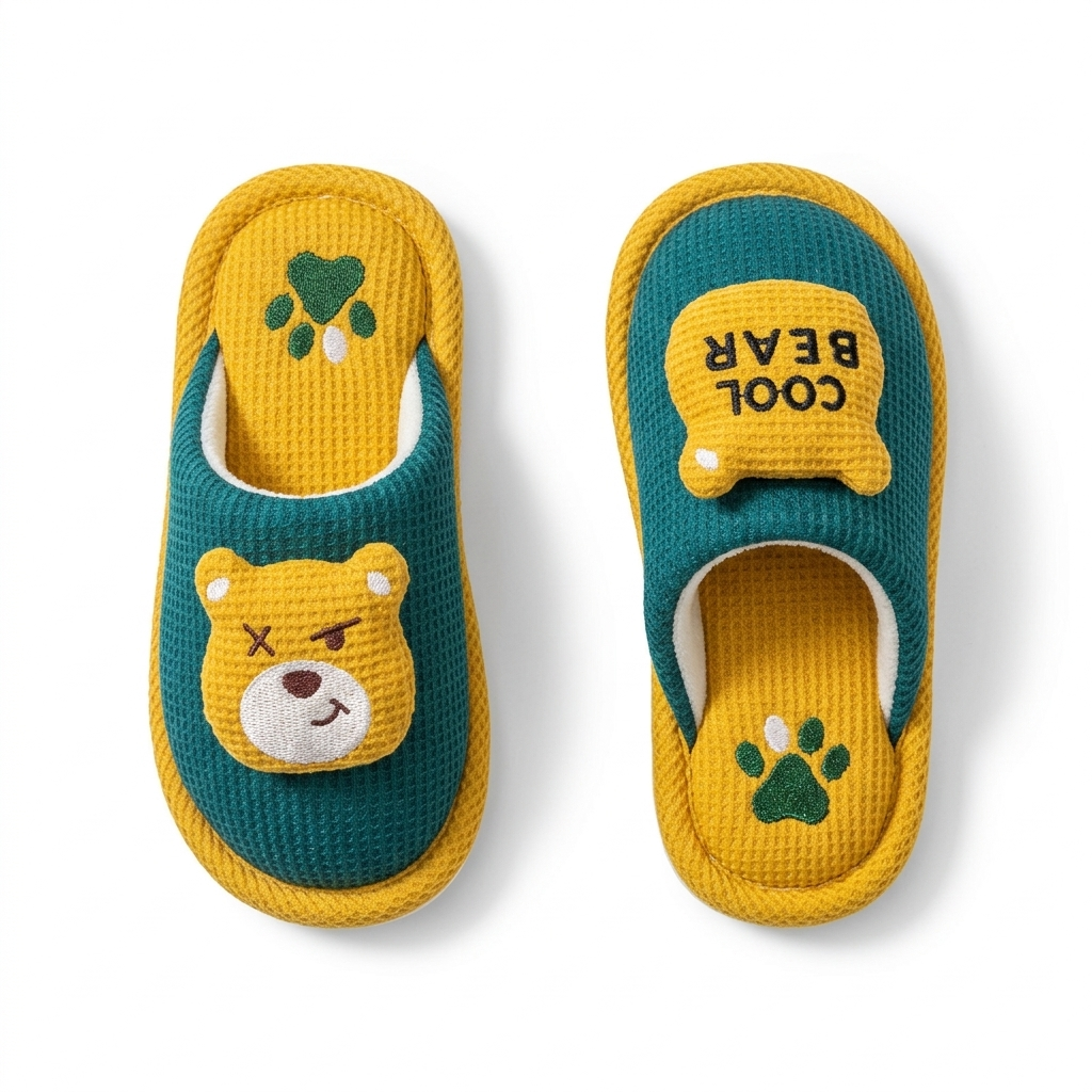 Pantuflas de algodón suave con forro cálido y diseño de dibujos animados detalle diseño