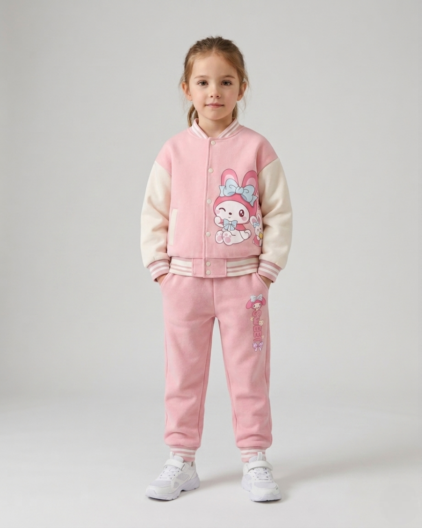 Conjunto niña invierno ropa infantil con dibujos animados chaqueta y pantalón con forro cálido en España